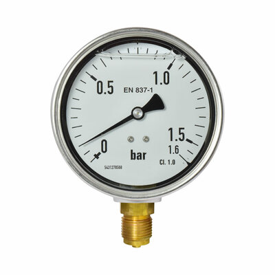 Glyzerinmanometer &Oslash; 100mm, 0...1,6bar