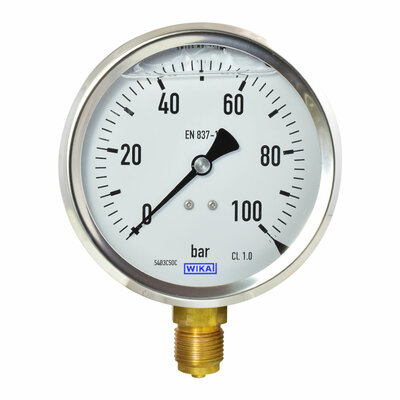 Glyzerinmanometer &Oslash; 100mm, 0...100bar