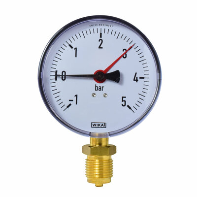 Manometer &Oslash; 100 mm, -1...+5bar (Vakuum + &Uuml;berdruck), Kunststoff