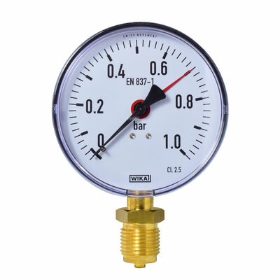 Manometer &Oslash; 100 mm, 0...1bar, Kunststoff