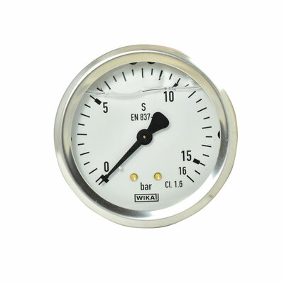 Glyzerinmanometer &Oslash; 63 mm, 0...16bar mit Befestigungsb&uuml;gel