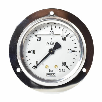 Glyzerinmanometer &Oslash; 63 mm, 0...60bar mit BefestigungsrandGlyzerinmanometer &Oslash; 63 mm, 0...60bar mit Be