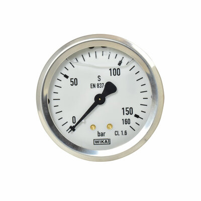Glyzerinmanometer &Oslash; 63 mm, 0...160bar mit Befestigungsb&uuml;gel