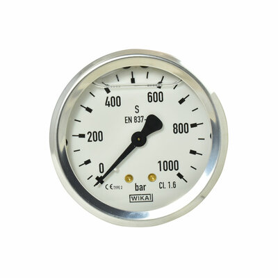 Glyzerinmanometer &Oslash; 63 mm, 0...1000bar mit Befestigungsb&uuml;gel