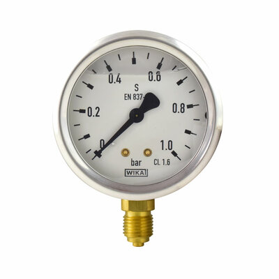 Glyzerinmanometer &Oslash; 63 mm, 0...1bar