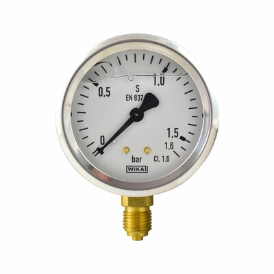 Glyzerinmanometer &Oslash; 63 mm, 0...1,6bar