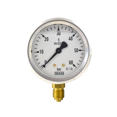 Glyzerinmanometer &Oslash; 63 mm, 0...60bar