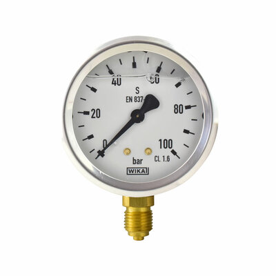 Glyzerinmanometer &Oslash; 63 mm, 0...100bar