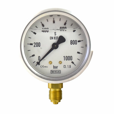 Glyzerinmanometer &Oslash; 63 mm, 0...1000bar