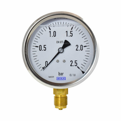 Glyzerinmanometer &Oslash; 100mm, 0...2,5bar