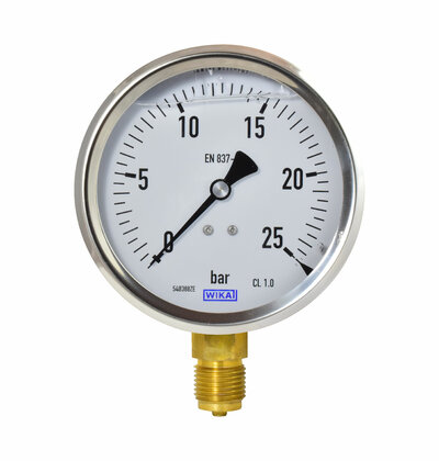 Glyzerinmanometer &Oslash; 100mm, 0...25bar