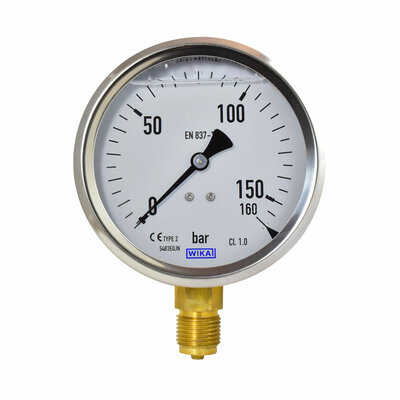 Glyzerinmanometer &Oslash; 100mm, 0...160bar