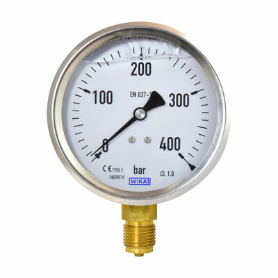 Glyzerinmanometer &Oslash; 100mm, 0...400bar