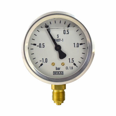 Glyzerinmanometer &Oslash; 63 mm, -1...1,5bar (Vakuum)