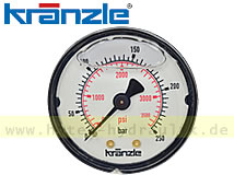 Manometer 0-250bar Durchm. 50mm Außengewinde G1/4