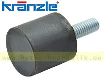 Gummi-Metall-Anschlagpuffer 20x20 M6x18 mm, NK 55°Shore, verzinkt 43818 für KRÄNZLE SONSTIGE