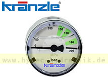 Manometer 0-250 Bar D=40mm Anschluß R1/8'' AG hinten 496023 für KRÄNZLE SONSTIGE
