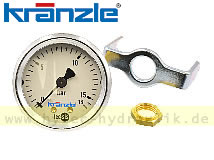 Manometer 0-16 bar Ø50 mm Fronteinbau,  R1/4'' AG hinten 443620 für KRÄNZLE SONSTIGE