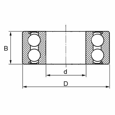 3202-2RS Schr&auml;gkugellager Zeichnung