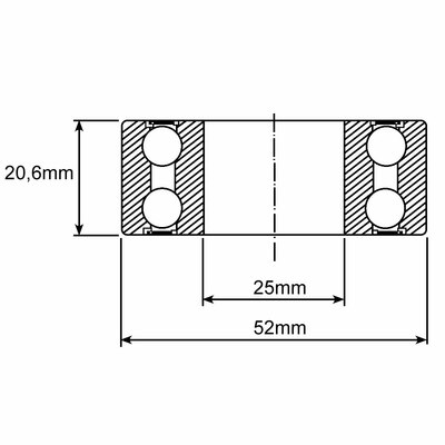 3205-2RS Schr&auml;gkugellager Zeichnung