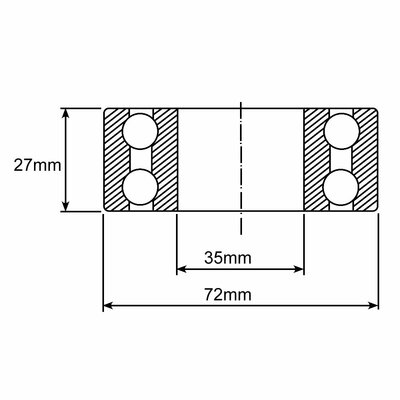 3207 Schr&auml;gkugellager Zeichnung