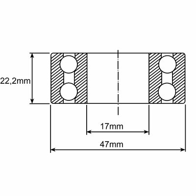 3303 Schr&auml;gkugellager Zeichnung