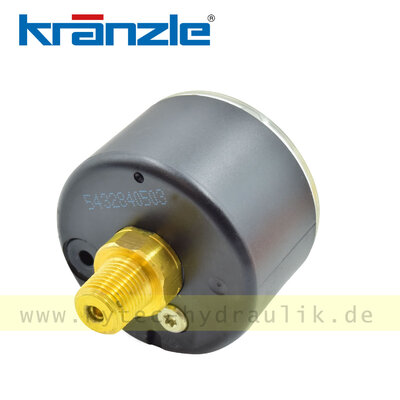 43051 Manometer NG40, Glyzerinf&uuml;llung, 250bar R&uuml;ckansicht - Kr&auml;nzle Original