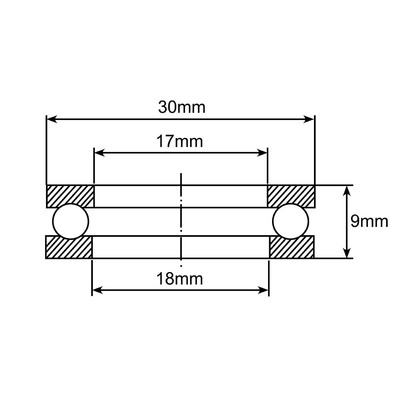 51103 Axial-Rillenkugellager Zeichnung