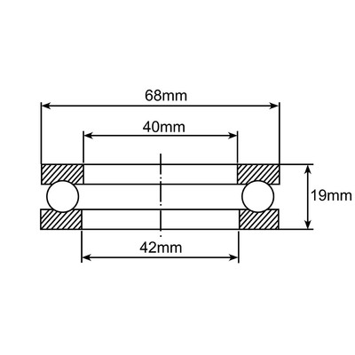 51208 Axial-Rillenkugellager Zeichnung