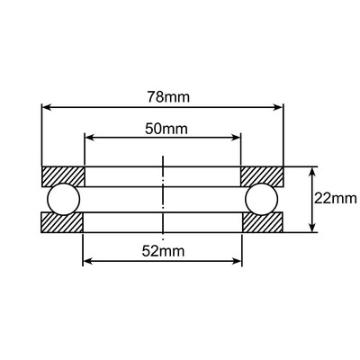 51210 Axial-Rillenkugellager Zeichnung