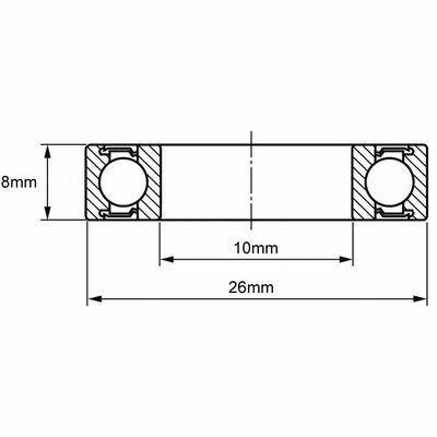 6000-2Z Rillenkugellager Zeichnung