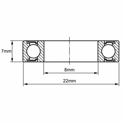 608-2RS Rillenkugellager Zeichnung
