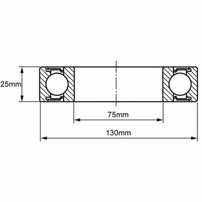 6215-2RS Rillenkugellager Zeichnung