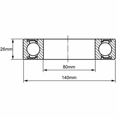 6216-2RS Rillenkugellager Zeichnung