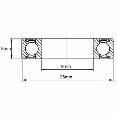 629-2RS Rillenkugellager Zeichnung