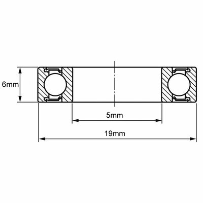 607-2RS Rillenkugellager Zeichnung