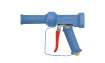 Pistole ST-1200 1/2 IG MS/Edelstahl blau Max.24 bar/95°C m. Sicherheitsbügel 201200550 für R+M / Suttner HD-Pistolen