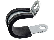 Rohrschelle in Schlaufenform mit Gummiprofil 