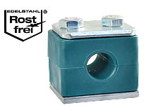 Rohrschellen Serie A (leichte Baureihe), kurze Anschweißplatte, Edelstahl