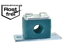 Rohrschellen Serie A (leichte Baureihe), lange Anschweißplatte, Edelstahl