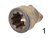 Bild 1 Detailansicht Kupplung SAE 9T auf Flachnut 6,3x15mm